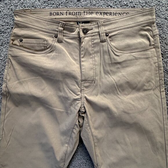 Prana Pants Mens 32Wx32L Brown Slim Fit Hiking Outdoor Adventure - Excel. Cond. - Picture 2 of 13